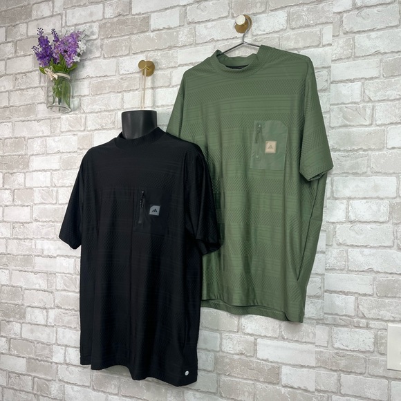 NWT Adidas ADX Pocket Polo Collarless Golf Shirts - Picture 2 of 15